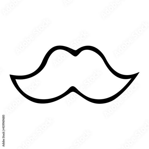 Cartoon mustache hand drawn vector illustration