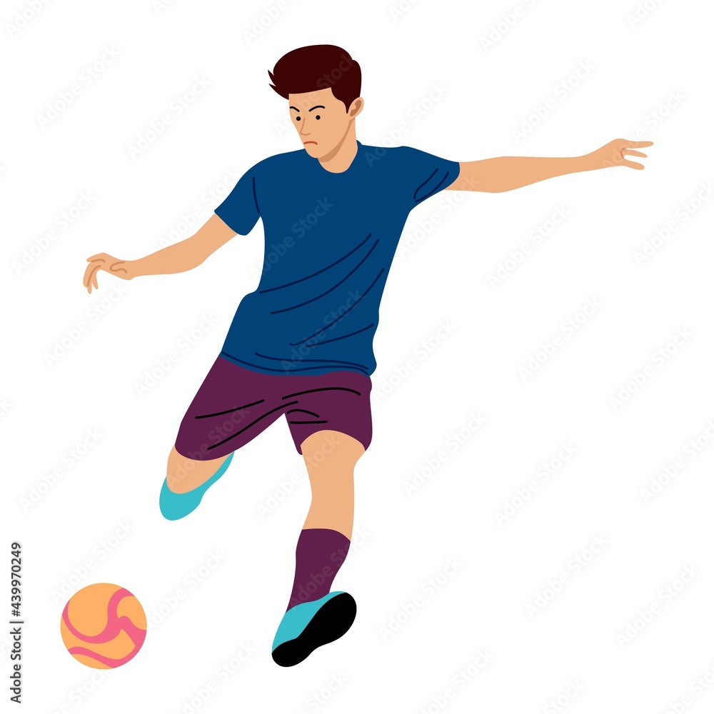 Soccer player illustration in flat style. Vector illustration Soccer player illustration in flat style. Vector illustration