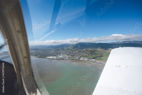 Tasman Bay View from the airplane, Nelson, New Zealand photo