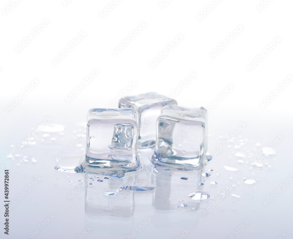 ice cubes on white background. ice cubes on white background.