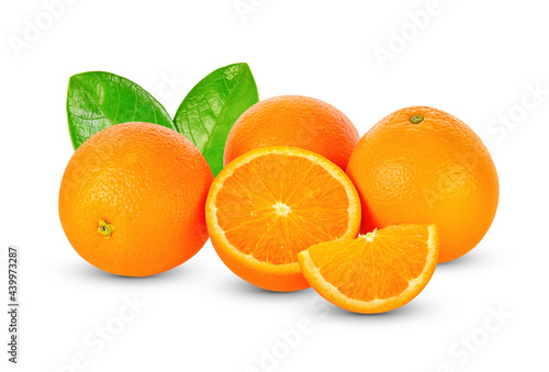 Orange fruit isolated on white background. Clipping path.