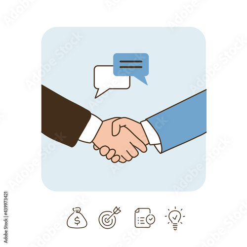 Two hands shaking hands.