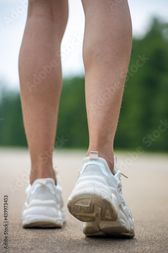 Young girls running in the morning to keep fit