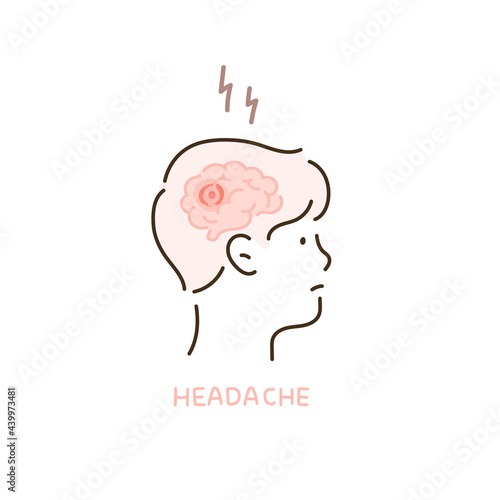 Head of a person showing a headache.