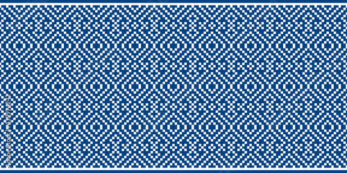 Seamless pattern repeating design with geometric shapes.