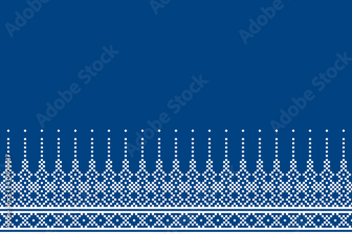 Seamless pattern repeating design with geometric shapes.