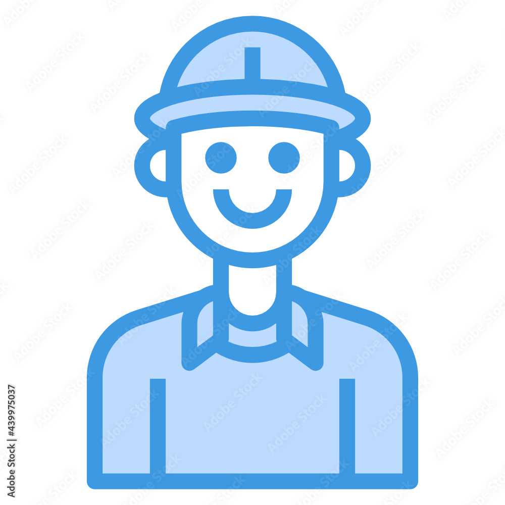 Avatar blue outline icon