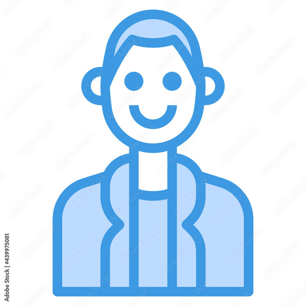 Avatar blue outline icon Avatar blue outline icon
