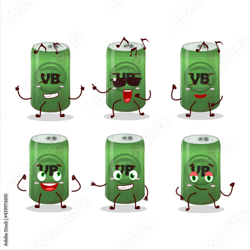 An image of beer cans dancer cartoon character enjoying the music