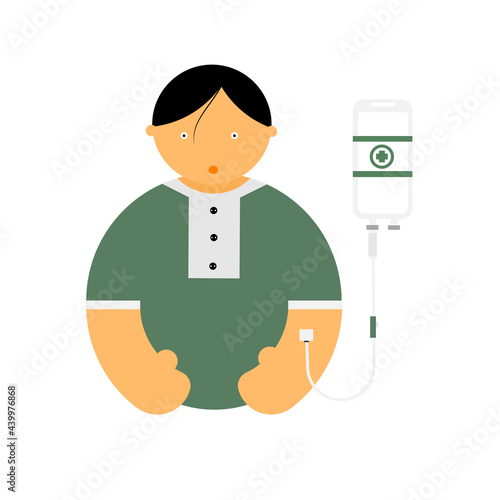 A man with intravenous infusion drip.