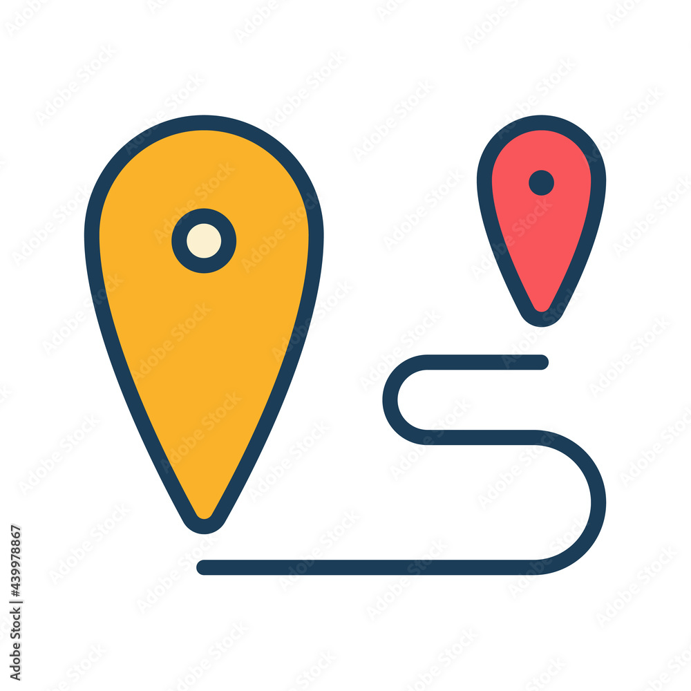 location route single isolated icon with filled line style location route single isolated icon with filled line style