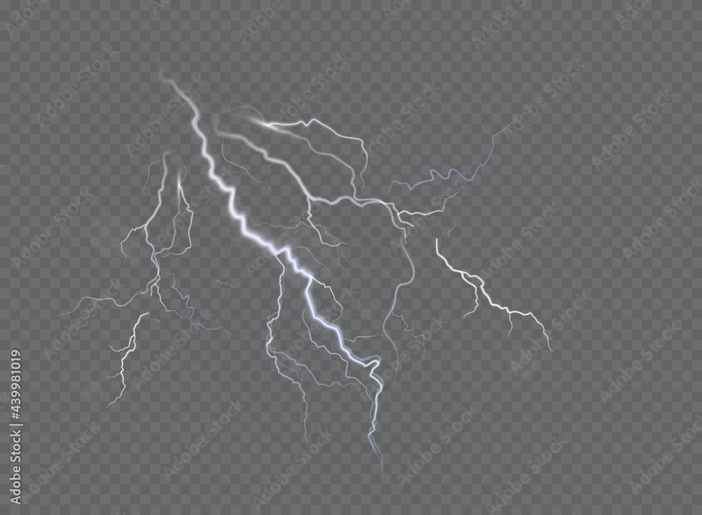 Vector realistic dark stormy sky with clouds, heavy rain and lightning strikes. Vector realistic dark stormy sky with clouds, heavy rain and lightning strikes.
