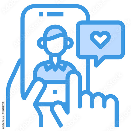 Feedback blue outline icon