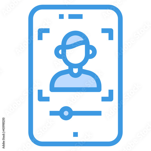 Influencer blue outline icon