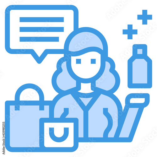 Vlogger blue outline icon