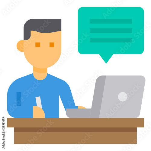 Blogger flat icon