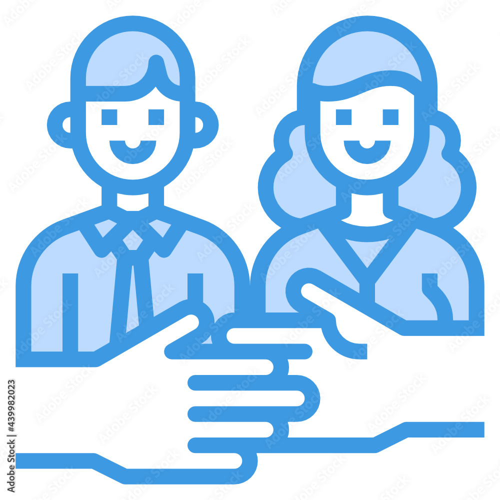 Deal blue outline icon Deal blue outline icon