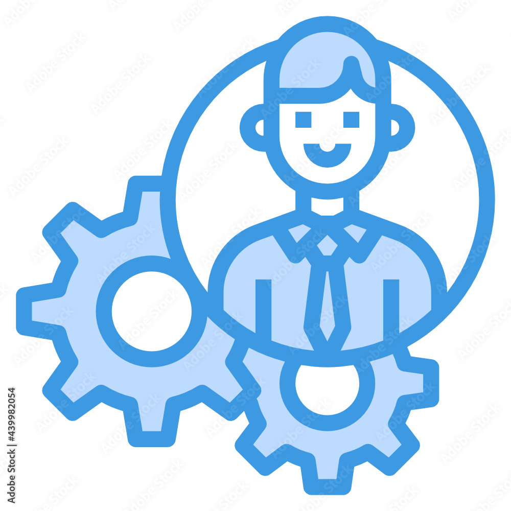 Manager blue outline icon Manager blue outline icon
