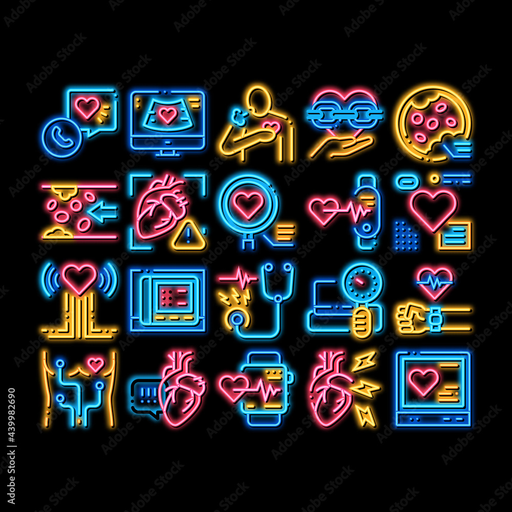 Hypertension Disease neon light sign vector. Glowing bright icon Hypertension Ill And Treatment, Heart Research And Examination, Fitness Bracelet And Watch Illustrations Hypertension Disease neon light sign vector. Glowing bright icon Hypertension Ill And Treatment, Heart Research And Examination, Fitness Bracelet And Watch Illustrations