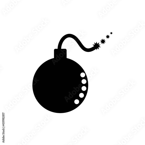 Bomb icon vector. SImple design on white background.
