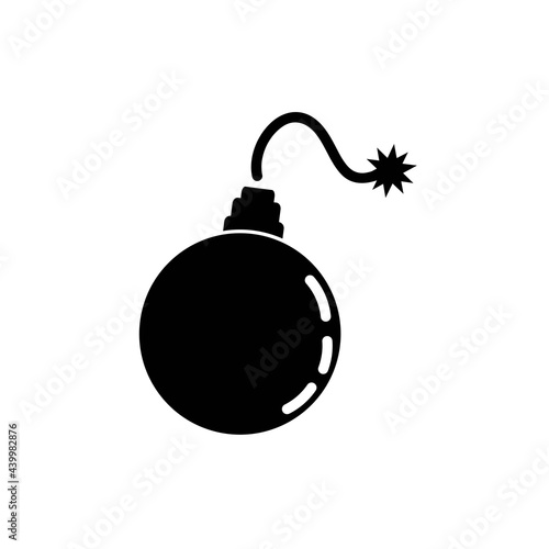 Bomb icon vector. SImple design on white background.