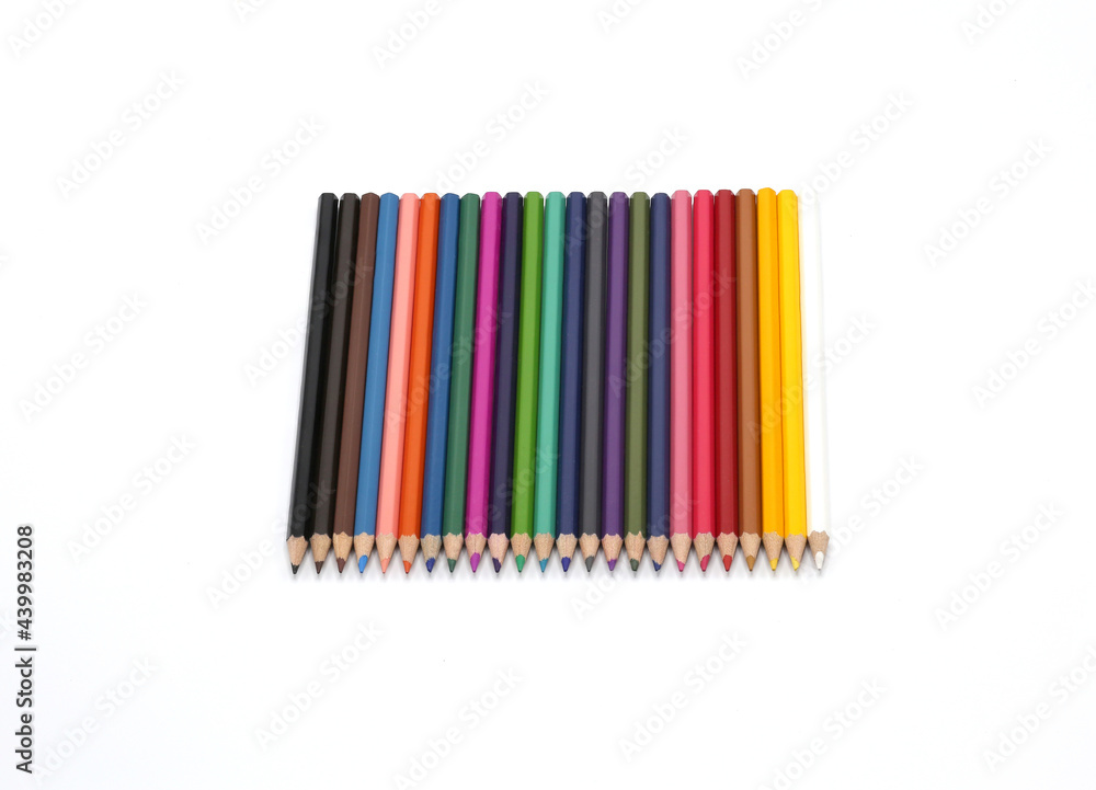 Color pencils isolated on white background