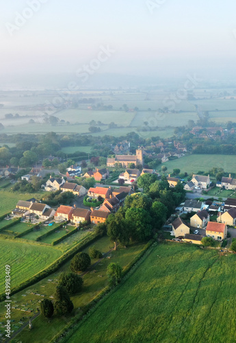 Aerial View of the village of Brinkworth the longist village in England