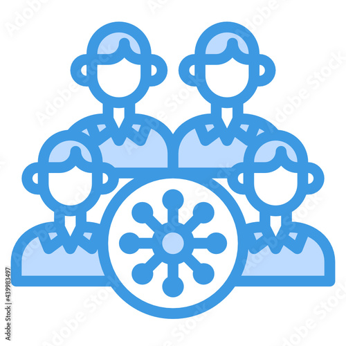 Spreading blue outline icon