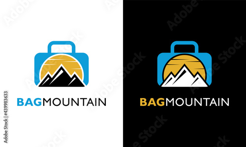 Ilustration vector graphic of  Sun Mountain Bag Vintage concept design logo