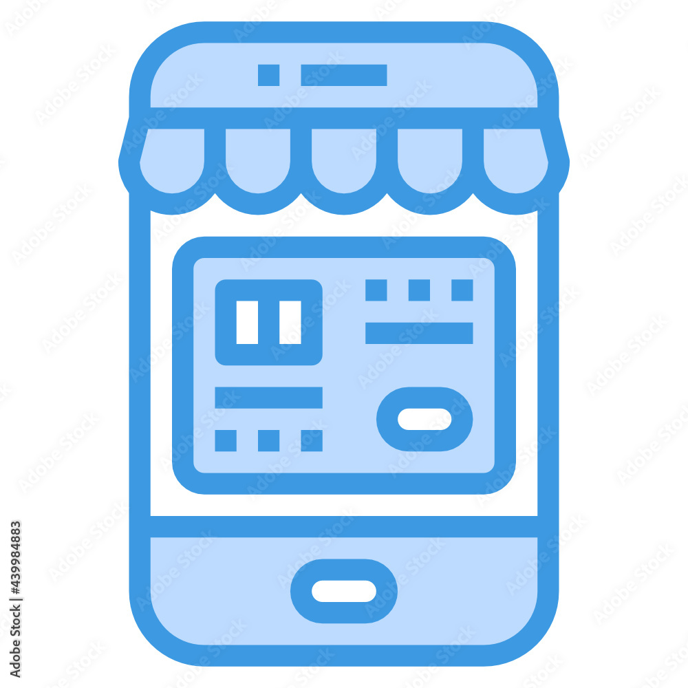 Online Shop blue outline icon Online Shop blue outline icon