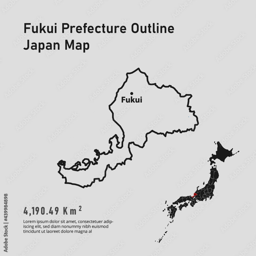 Fukui Prefecture Outline of Japan Map