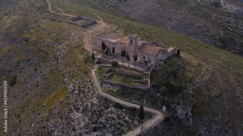 An aerial view of the Bocairente fortress in Alicante, Spain photo