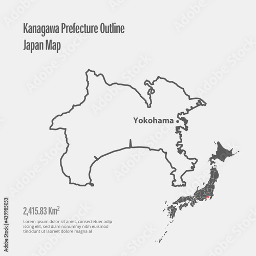 Kanagawa Prefecture Outline of Japan Map