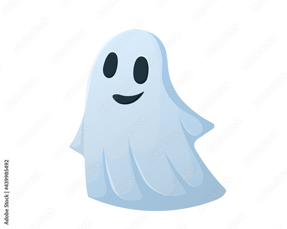 Cute ghost in cartoon style. Vector illustration of an element of halluin. Isolated on white background
Cute ghost in cartoon style. Vector illustration of an element of halluin. Isolated on white background