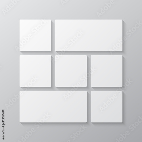 Template collage of seven frames, images, photos