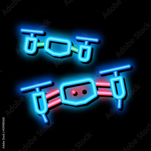drone racing neon light sign vector. Glowing bright icon drone racing sign. transparent symbol illustration