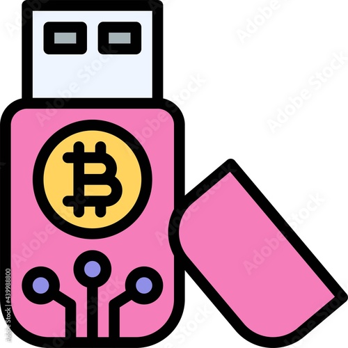 Cryptocurrency wallet icon, Cryptocurrency related vector