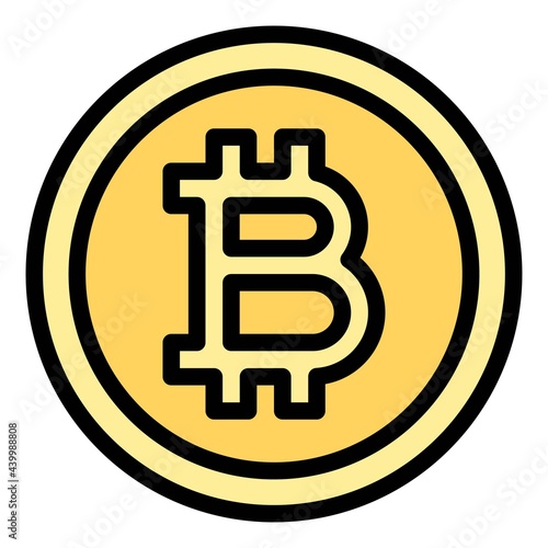 Bitcoin icon, Cryptocurrency related vector