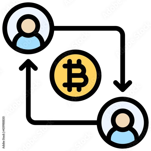 Peer to peer icon, Cryptocurrency related vector