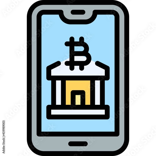 Mobile Banking icon, Cryptocurrency related vector