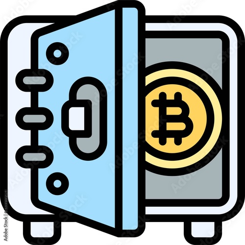 Safe icon, Cryptocurrency related vector