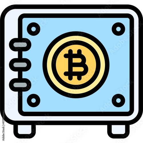 Safe icon, Cryptocurrency related vector