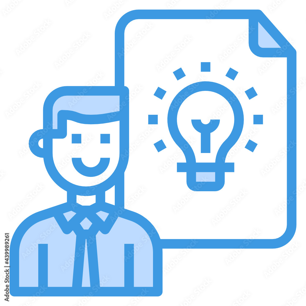 Businessman blue outline icon Businessman blue outline icon
