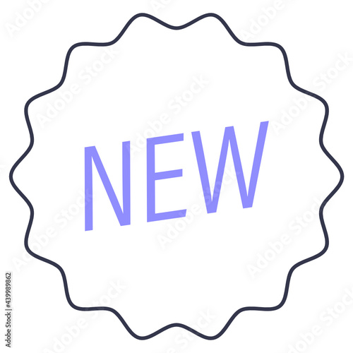 Colored line new arrival icon
