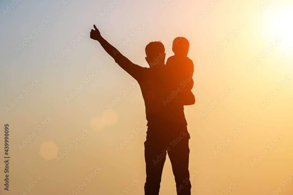 Fototapeta premium Father and child are playing together