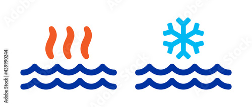 Hot and cold water vector illustration.