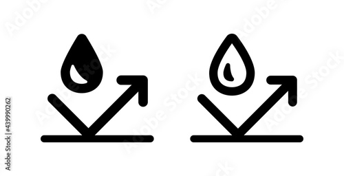 Water repellent surface icon. Impermeable concept. Vector illustration