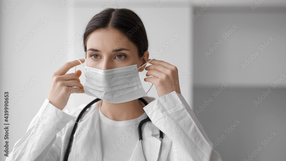 Doctor woman face medical mask Doctor woman face medical mask
