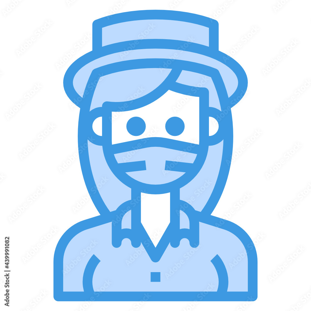 Avatar blue outline icon