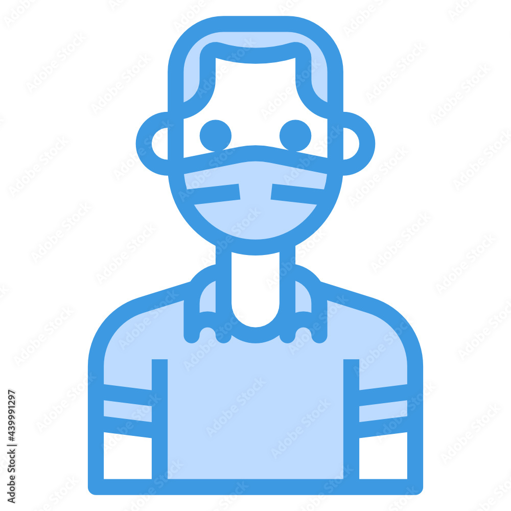Avatar blue outline icon Avatar blue outline icon